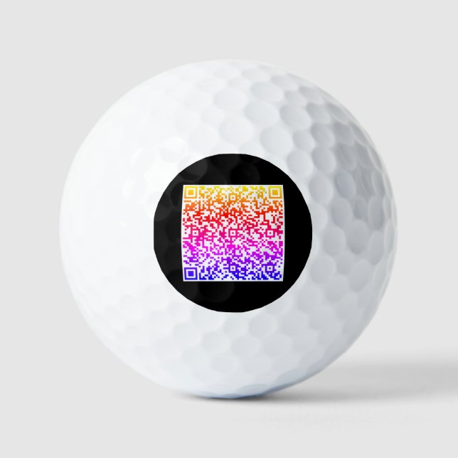 QR Code Scan Info Stamp Golf Balls Your Colours (Front)