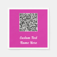 QR Code Scan Info Text Name Wedding Party Napkins
