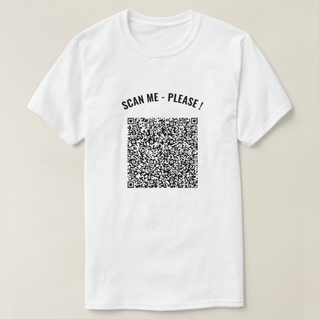 QR Code Scan Info Texte personnalisé Jouer T-Shirt (Design devant)