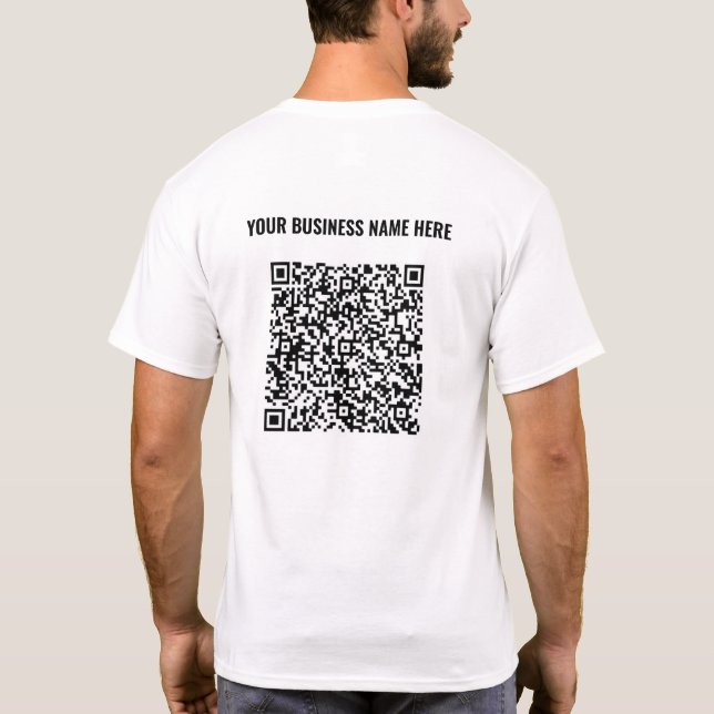 QR Code Scan Info Texte personnalisé T-shirt Entre (Dos)