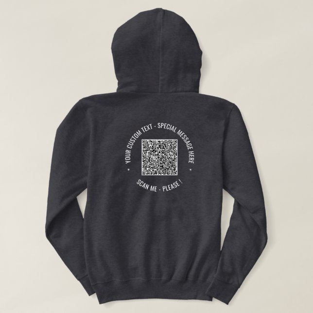 QR Code Scan Info Texte personnalisé Votre Sweat - (Design dos)