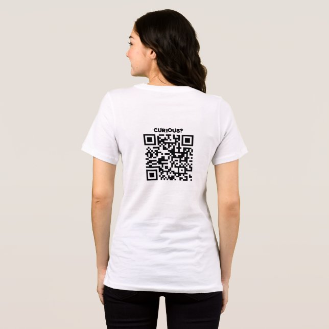 QR Code Scan Me Advertisement T-Shirt | Curious? Tri-Blend Shirt (Back Full)