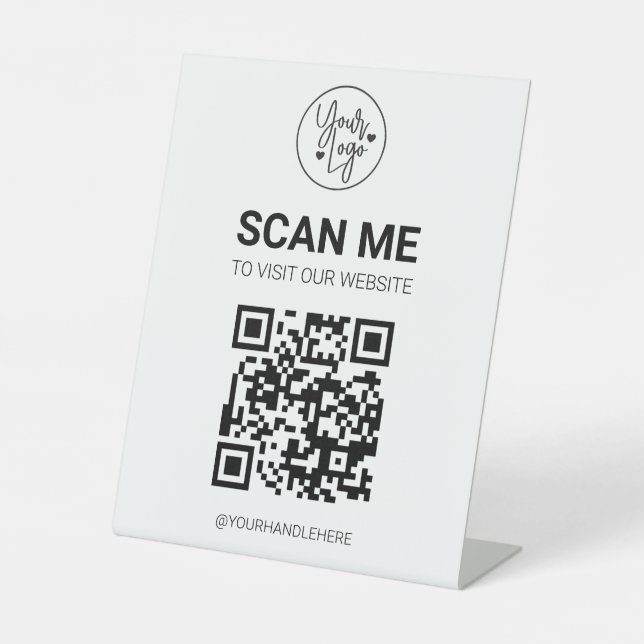 QR Code Scan Me Business Menu Website Services Ped Pedestal Sign (Front)