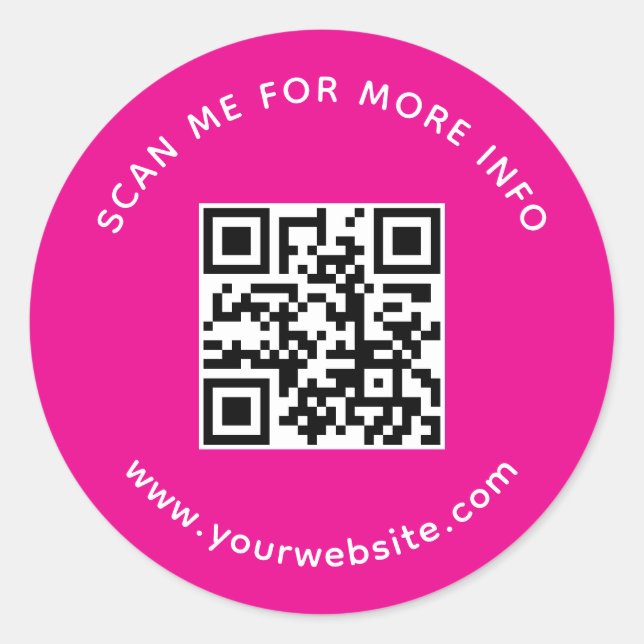 QR Code Scan Me For More Info Professional Company Classic Round Sticker (Front)