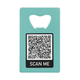 QR Code Scan Me Modern Bottle Opener Your Colours Credit Card Bottle Opener