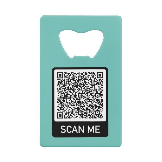 QR Code Scan Me Modern Bottle Opener Your Colours Credit Card Bottle Opener (Front)