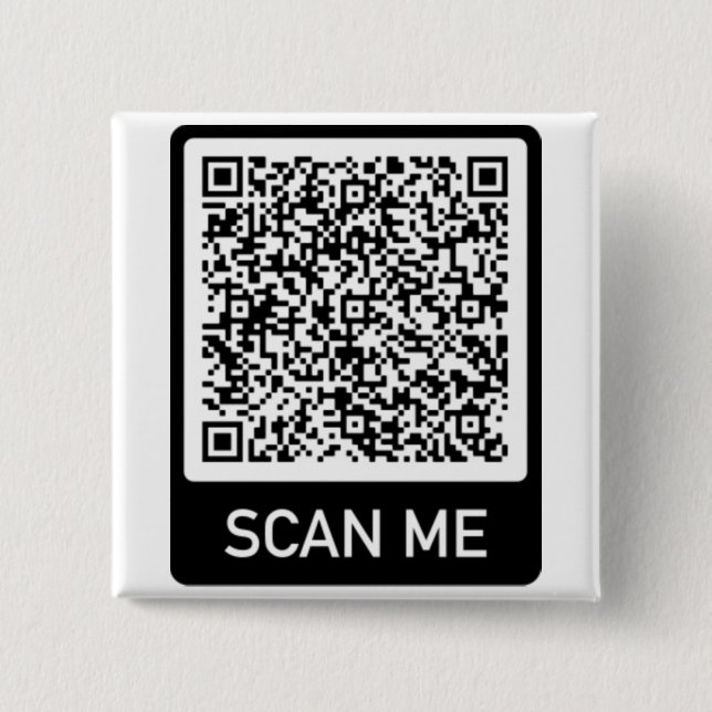 QR Code - Scan Me Professional Personalized Button (Front)