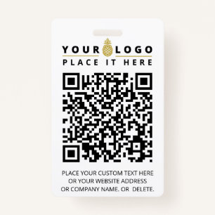 QR Code Scan Now Modern Custom Company Logo Text Badge