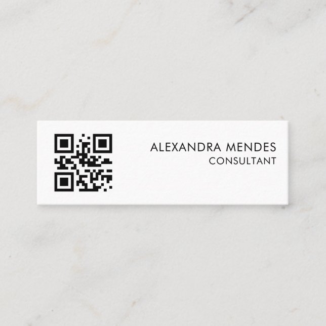 QR Code Scannable Modern Stylish Trendy  Mini Business Card (Front)