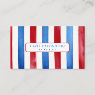QR Code Scannable Patriotic Watercolor 4th of July Business Card
