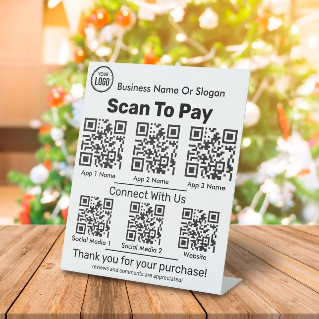 QR Code Scanner For Payment And Social Media Apps Pedestal Sign (Creator Uploaded)