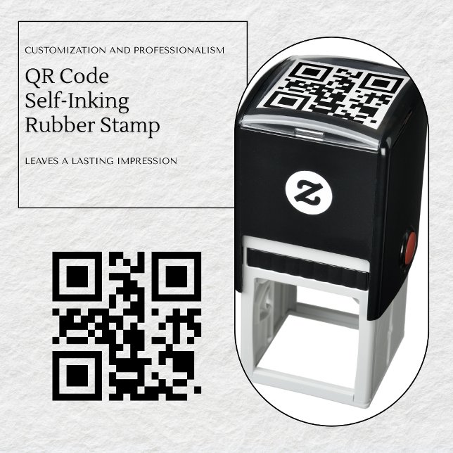 QR Code Self-Inking Rubber Stamp (QR Code Self-Inking Personalized Rubber Stamp)