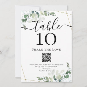 QR Code Share the Love Eucalyptus Table Number