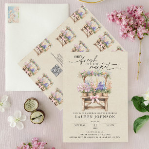 QR Code She's Fresh Off the Market Bridal Shower Invitation