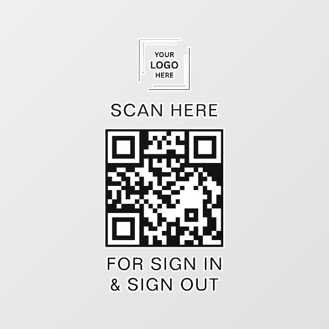 QR Code Sign-In Visitor Employee Reception Window  Cling (Sheet)