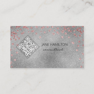 QR Code Silver Business Card