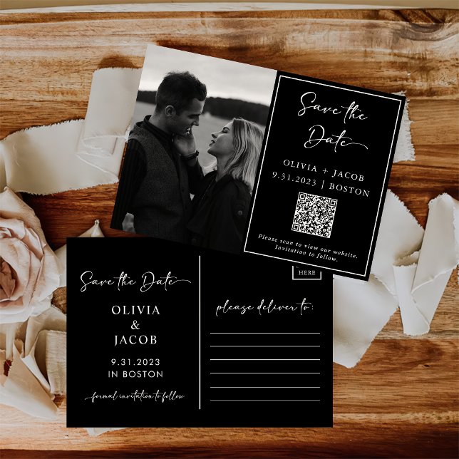 QR Code | Simple and Modern Photo Save the Date Po Invitation (Creator Uploaded)