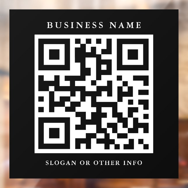 QR Code Simple Black Square Business Window Cling (Sheet 2)