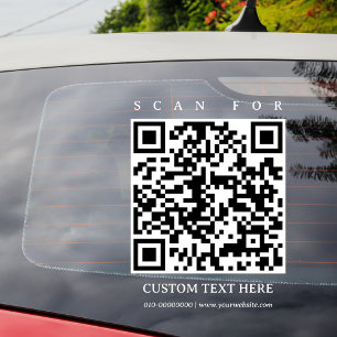 QR Code Simple Minimalist Business Car Truck Door Window Cling