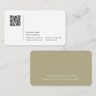 QR code Simple modern Sage Green Professional Business Card