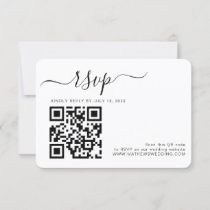 QR Code Simple Photo Wedding RSVP Card