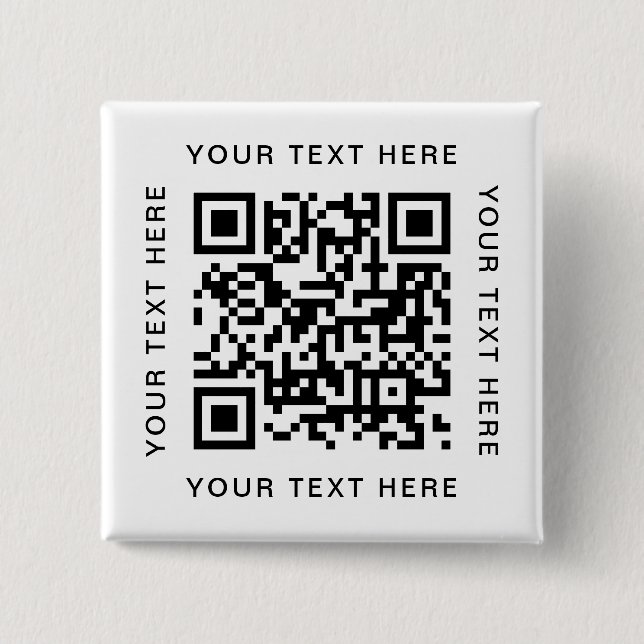QR code simple website scan to pay customizable  2 Inch Square Button (Front)