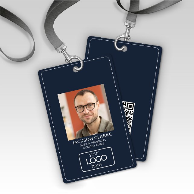 QR Code Smart Contact • Blue Business ID Badge (Creator Uploaded)