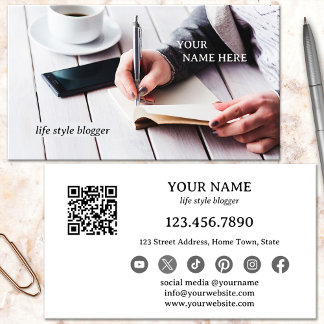 QR Code Social Media Blogger Business Card