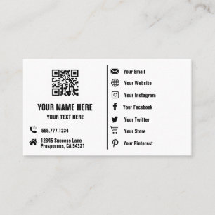 QR Code Social Media Changeable Minimalist Business Card