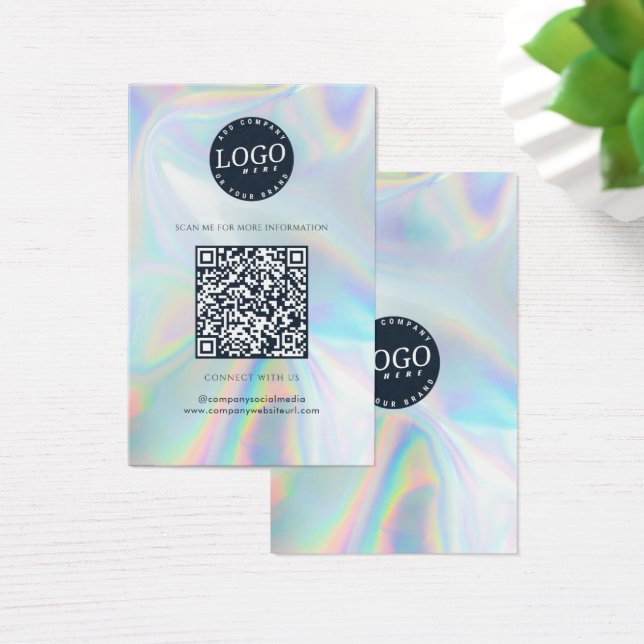 QR Code Social Media Company Website Holographic (Desk)