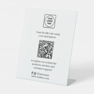 QR Code Social Media   Custom Scan Me Business  Pedestal Sign
