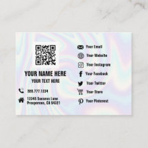 QR Code Social Media Hologram  Business Card