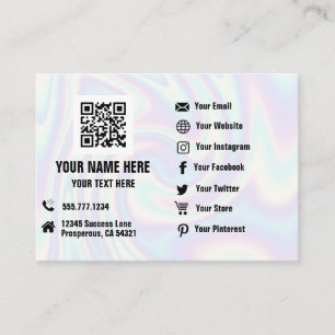 QR Code Social Media Hologram  Business Card