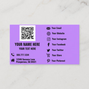 QR Code Social Media Hologramme Carte de visite