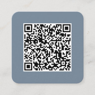 QR code-Social Media-Modern-Simple-Dusty Blue Square Business Card