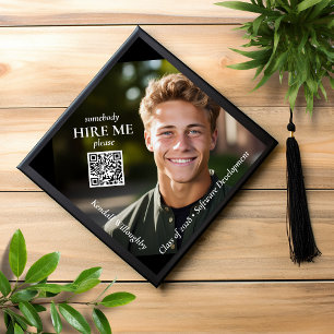 QR Code Somebody Hire Me Funny Graduation Topper