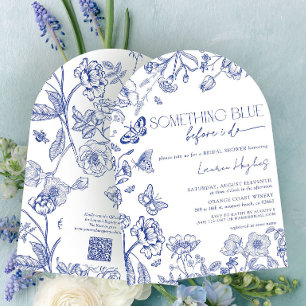 QR Code Something Blue Before I Do Bridal Shower Invitation