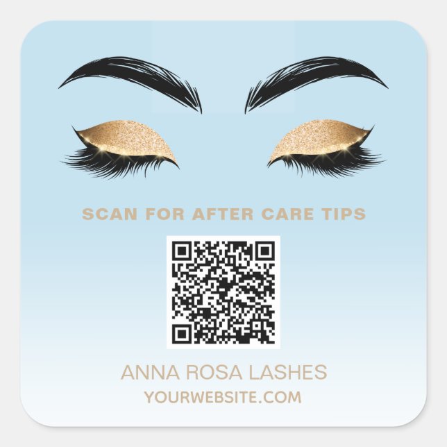 *~* QR Code Spa EYES BROW LASH Shop Salon Square S Square Sticker (Front)
