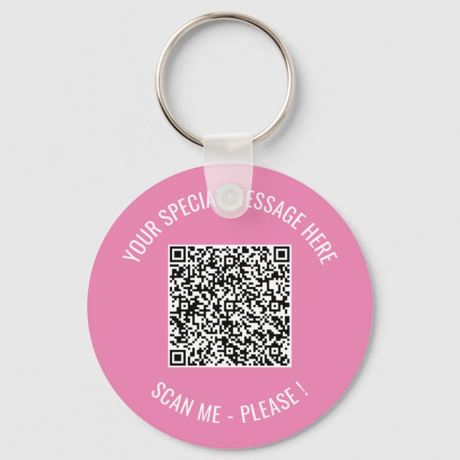 QR Code Special Message Surprise Gift Keychain (Front)