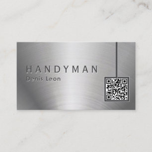 Qr Code Stainless Steel Handyman Business Card