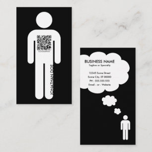 qr code stick figure business card
