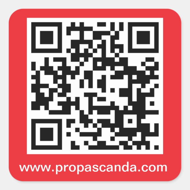 QR Code Sticker (Red Background) (Front)