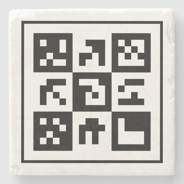 qr code stone coaster (Front)