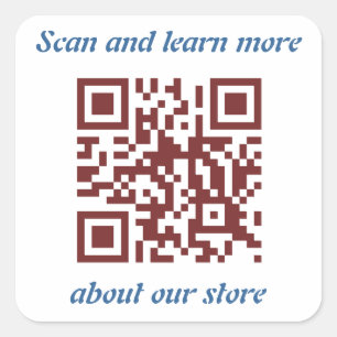 QR Code store's information template Square Sticker