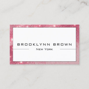 QR Code Stylish Rose Pink Luminous Glitter Classy Business Card
