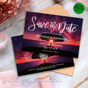 QR Code - Summer Beach Save the Date Card