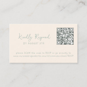 QR code summer coastal beach website RSVP Enclosure Card