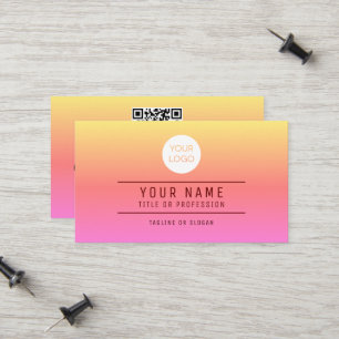QR Code Sunrise Colours Name Professional Logo Calling Card