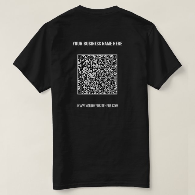 QR Code T-Shirt Custom Text - Promotional Company (Design Back)