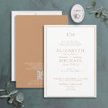 QR Code Terracotta Classic Script Monogram Wedding Invitation<br><div class="desc">Your wedding is one of the most important days of your life, so you want everything to be perfect. That includes your invitations! These Elegant QR Code Terracotta Classic Script Monogram Wedding Invitation are just what you need to set the tone for your special day. The luxurious gold design is...</div>